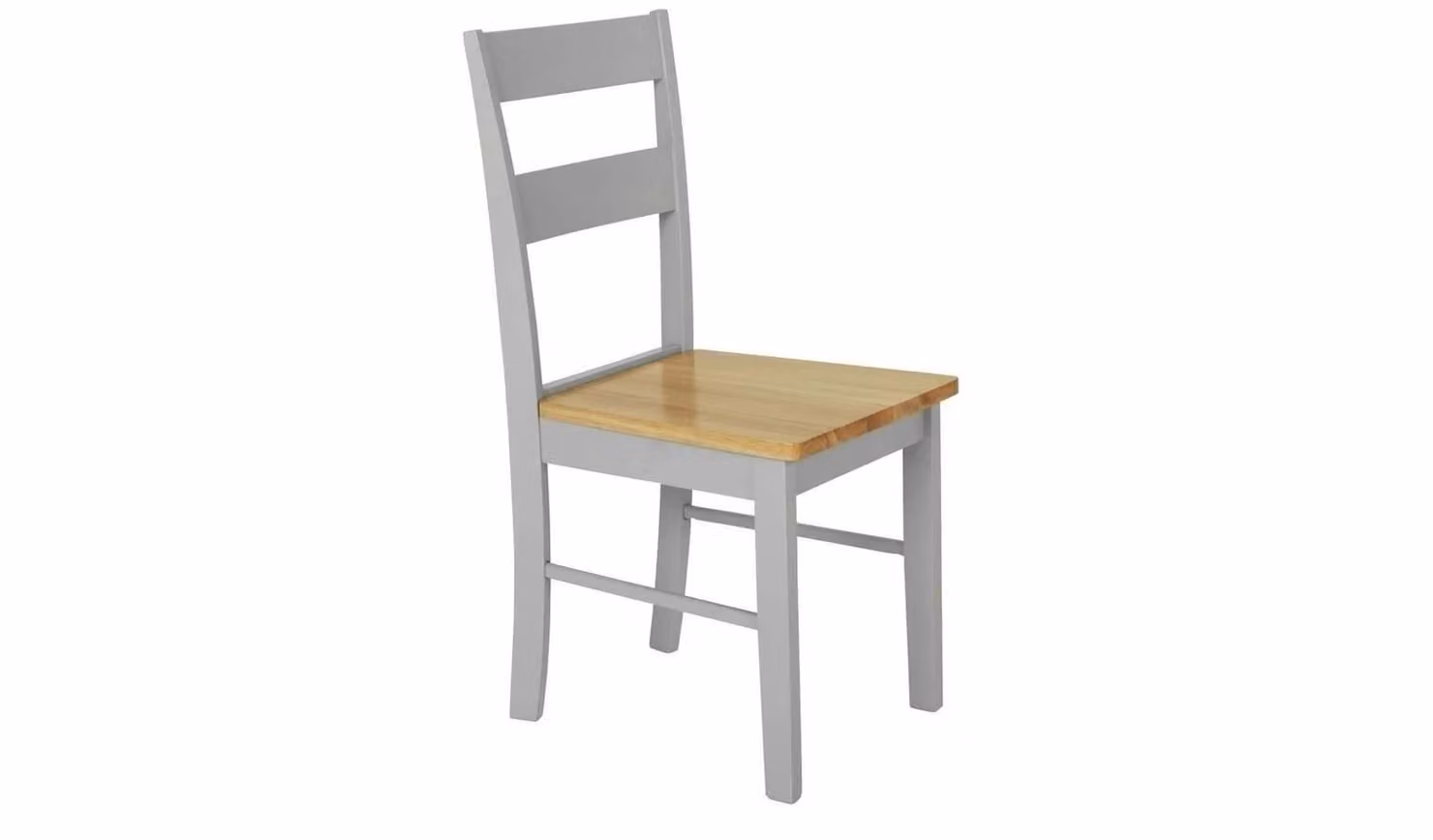 Chicago Pair of Solid Wood Dining Chairs in Grey and Oak