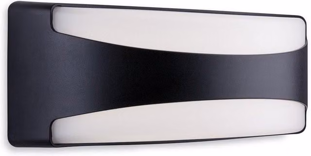 Netlighting Santos Rectangular Integrated LED Flush Outdoor Wall Light, Black, IP65