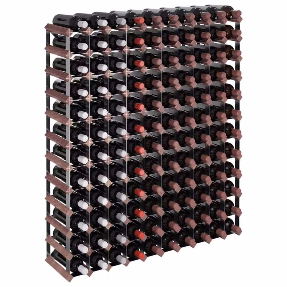 Berkfield Home Rustic Brown Solid Pine Freestanding Wine Rack for 120 Bottles – 3
