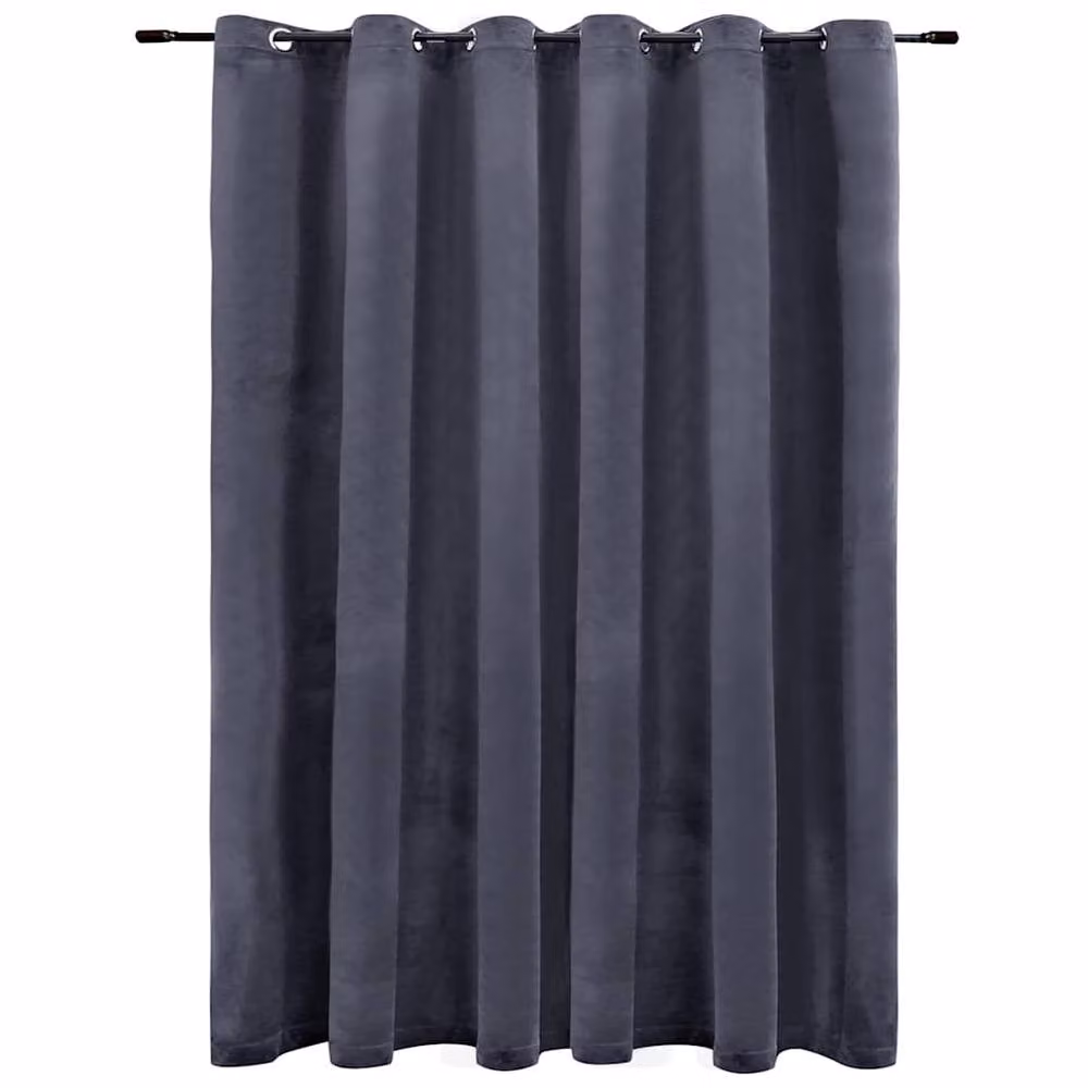 Berkfield Home Elegant Blackout Velvet Curtain in Anthracite Grey, W: 290 cm, H: 245 cm – 3