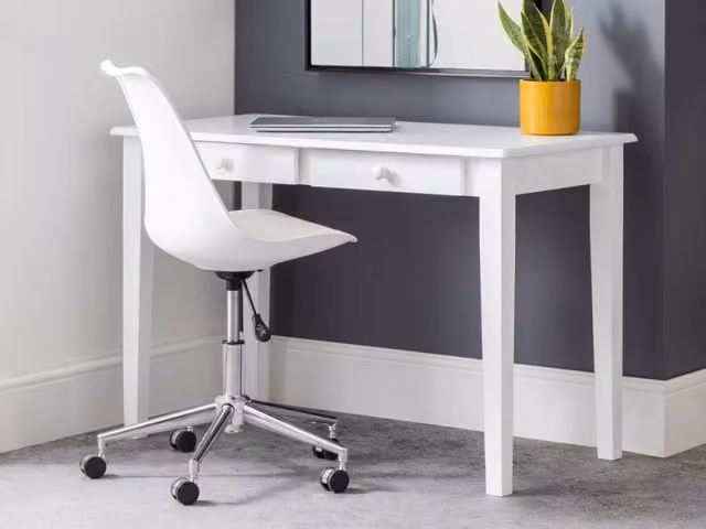 Julian Bowen Carrington Modern White Lacquered Writing Desk