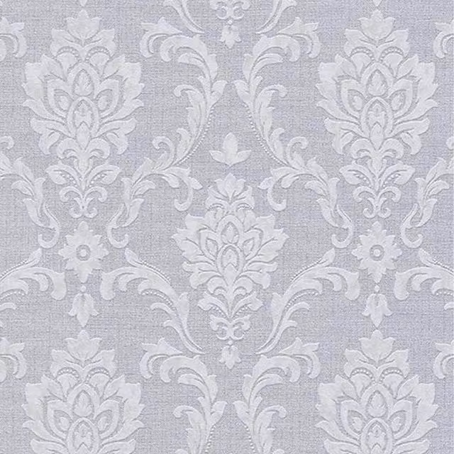 Erismann Floral Damask Botanical Non-Woven Textured Vinyl Wallpaper in Grey