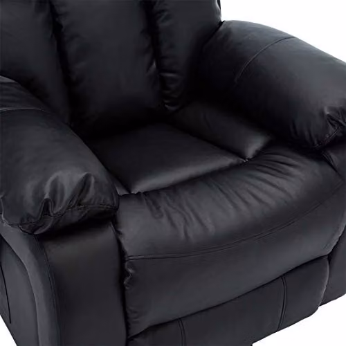 More4Homes Chester Dual Motor Electric Riser Recliner Armchair with Massage and Heat, Black Bonded Leather – 6
