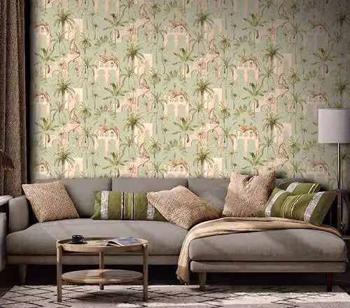 Arthouse Leopard Arches Sage Green Washable Wallpaper – 2