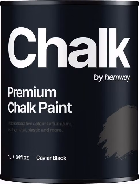 Hemway Chalk Paint Flat Matt in Caviar Black, 1L