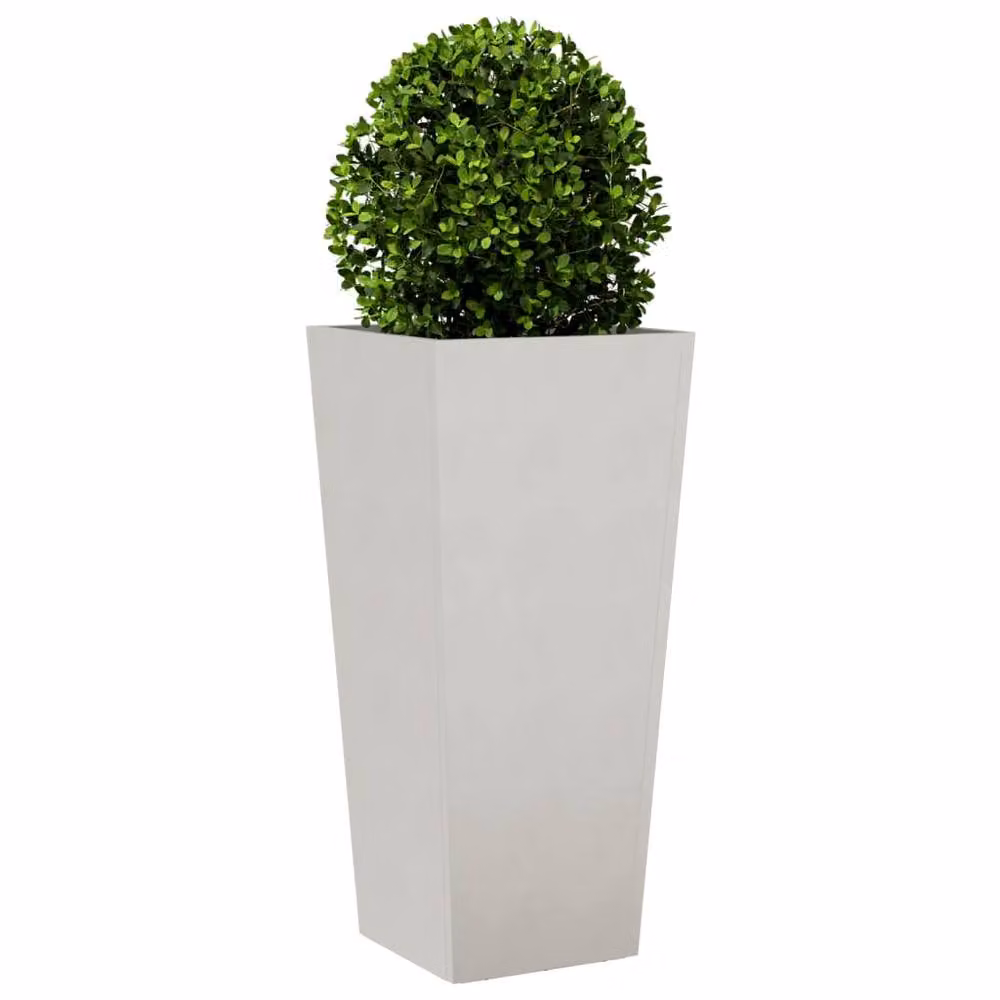 Berkfield Home Stainless Steel Garden Planter Tubs in Light Grey, 2 Pack, W/D/H: 35 x 35 x 75 cm – 4