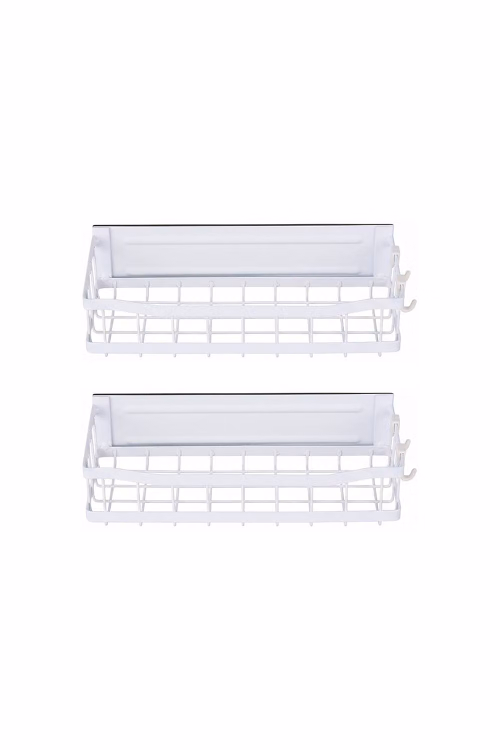 Garden Sanctuary 2-Pack Magnetic Metal Fridge Storage Racks in White – 4