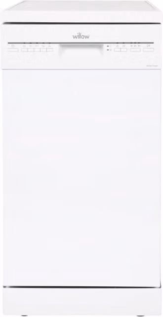 Willow Freestanding Slimline Dishwasher in White with 10 Place Settings