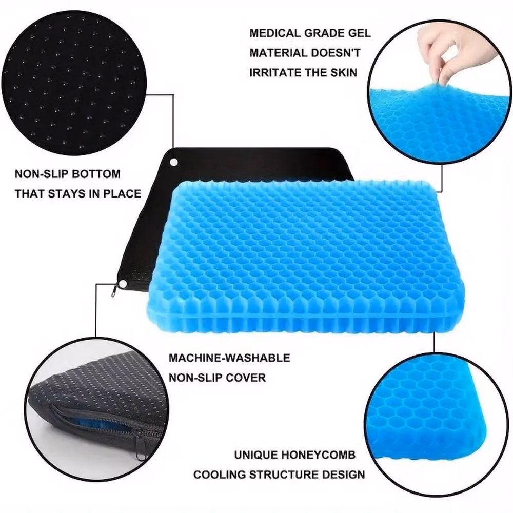 SPETLEK Blue Honeycomb Breathable Gel Seat Cushion, W: 100 cm x D: 100 cm – 2
