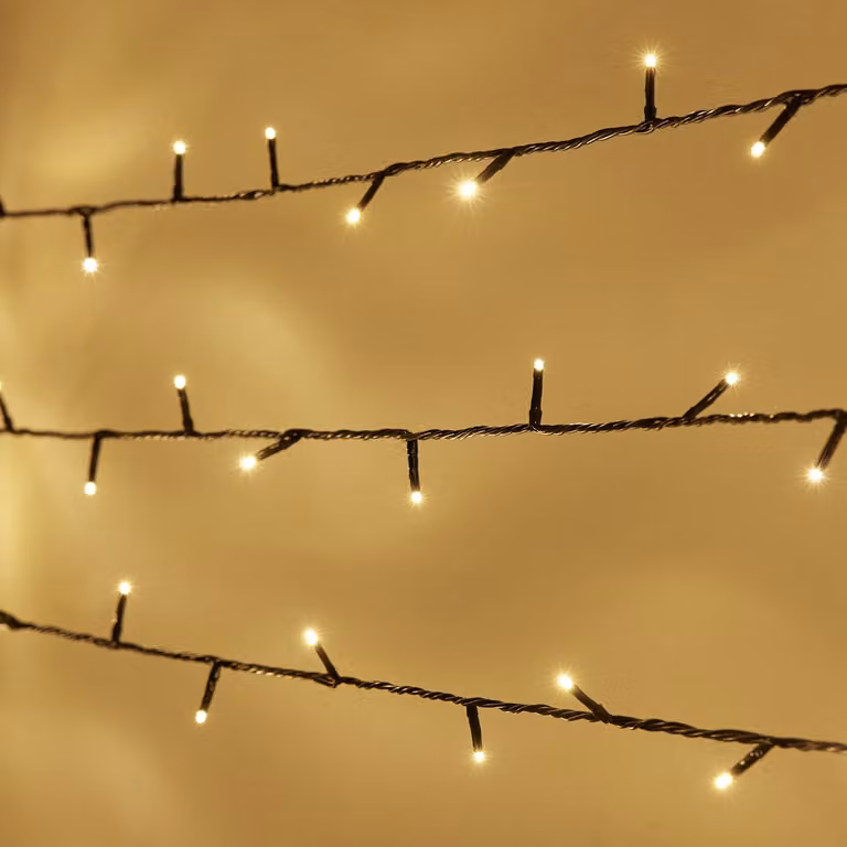 Lights4fun Essential Connect Warm White Connectable Fairy Lights with Green Cable