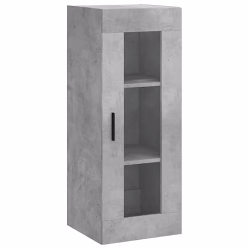 vidaXL Wall Mounted Cabinet with Glass Doors in Grey, W/D/H: 34.5 x 34 x 90 cm – 1