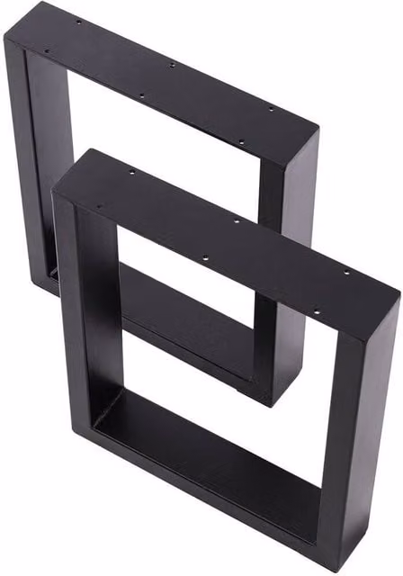 FLAVORA Heavy Duty Square Metal Table Legs, 2 Pack, Black, H x W x D: 71 x 80 x 7 cm