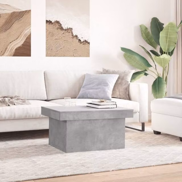 Berkfield Home Decorative Coffee Table in Concrete Grey, W/D/H: 100 x 55 x 40 cm – 1