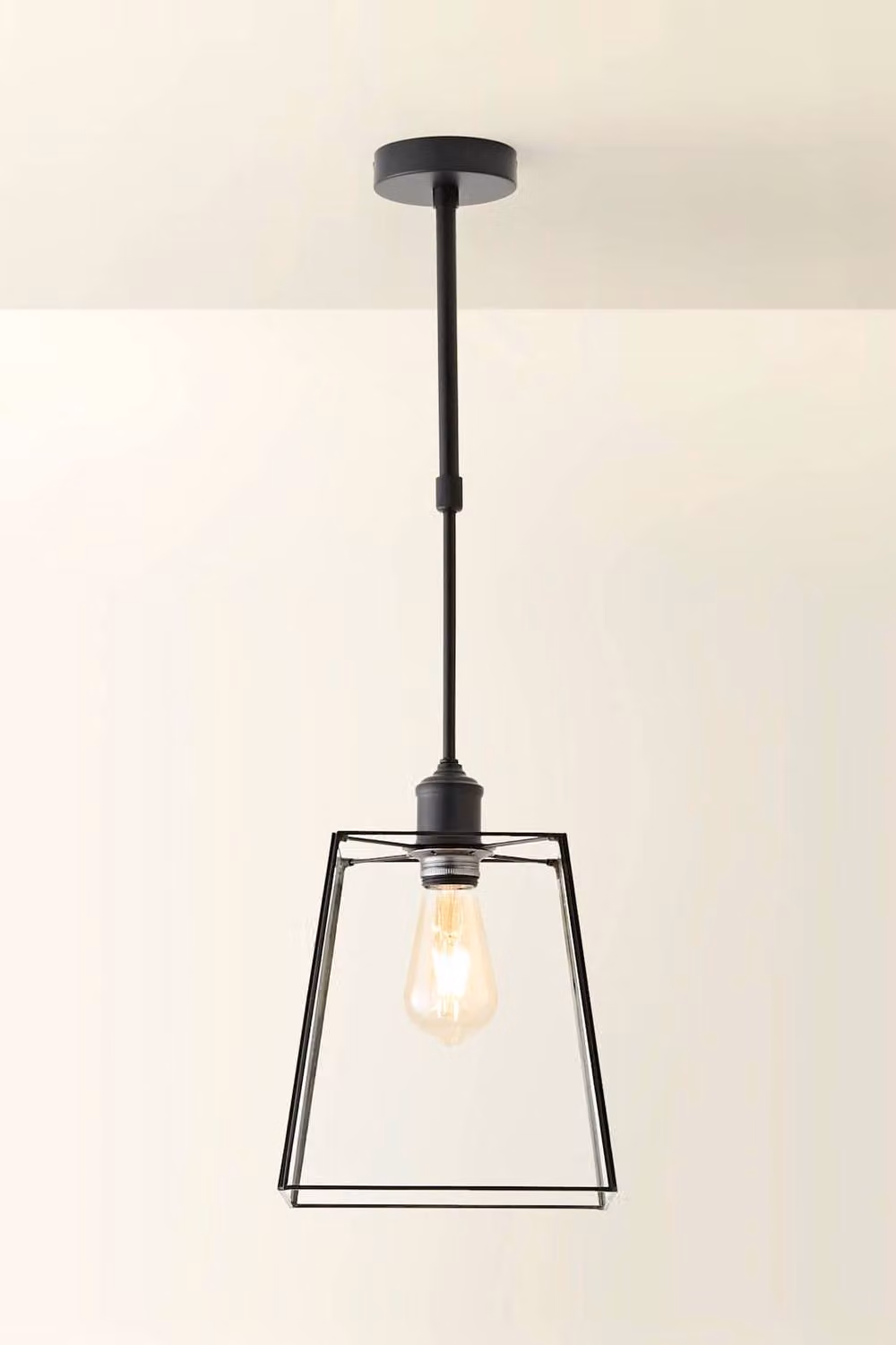 ValueLights Susie Adjustable Glass Pendant Ceiling Light in Black – 2