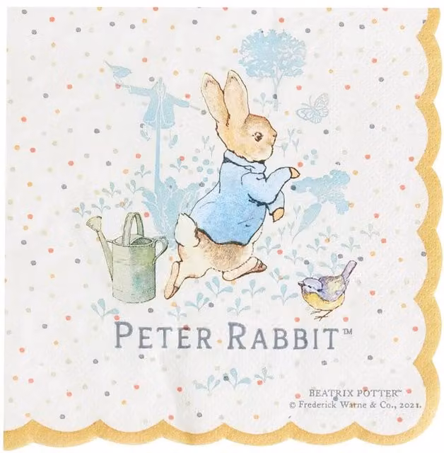 Peter Rabbit Classic Disposable Paper Napkins, Multicolour, Pack of 16