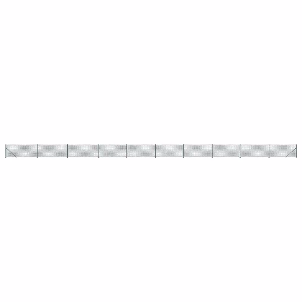Berkfield Home Green PVC-Coated Steel Chain Link Fence with Flange, 1 x 25 m – 2