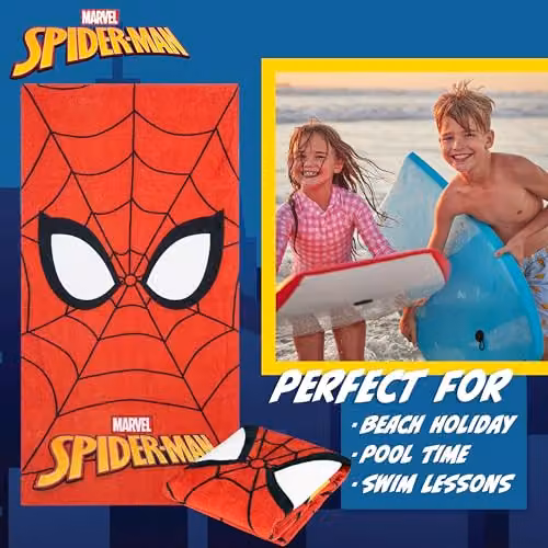 Disney Spiderman Red Cotton Beach Towel for Children W/H: 140 x 70 cm – 3