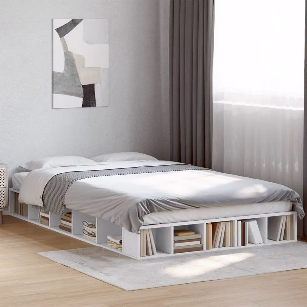 Berkfield Home Durable Bed Frame in White, W/D/H: 120 x 200 x 20 cm – 2
