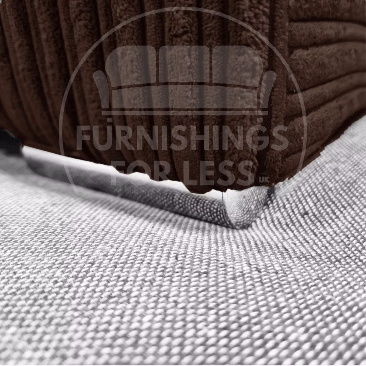 Furnishings For Less UK Delta Large Fabric Armchair Sofa with Padded Jumbo Cord Arms in Chocolate Brown – 3