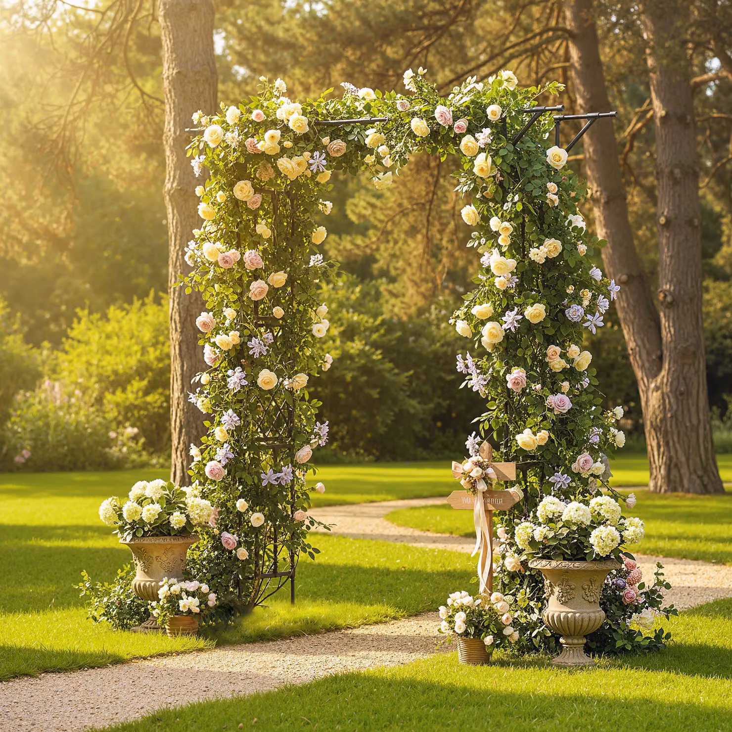 Outsunny Black Steel Garden Arch Trellis for Climbing Plants, W/D/H: 180 x 40 x 215 cm – 5