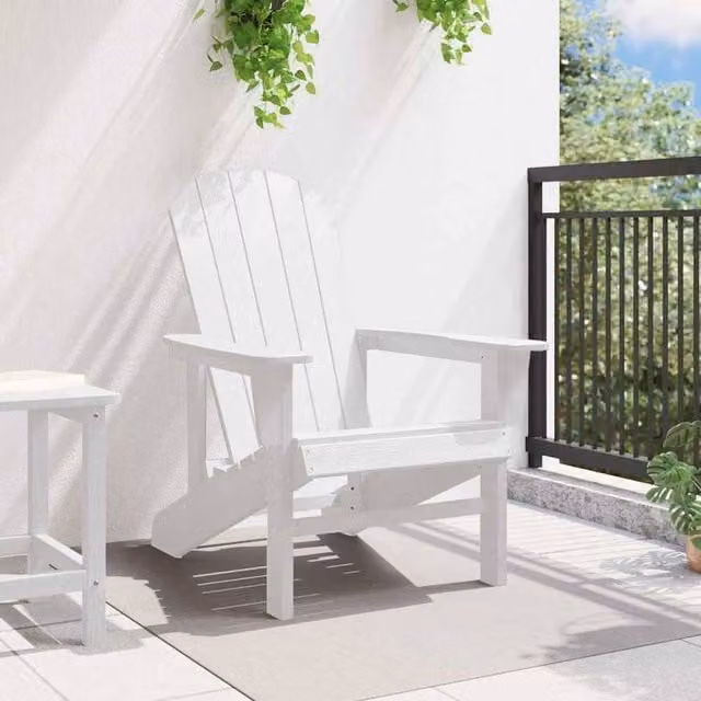 Berkfield Home Modern Adirondack Chair in White, W/D/H: 74 x 82 x 91 cm – 1