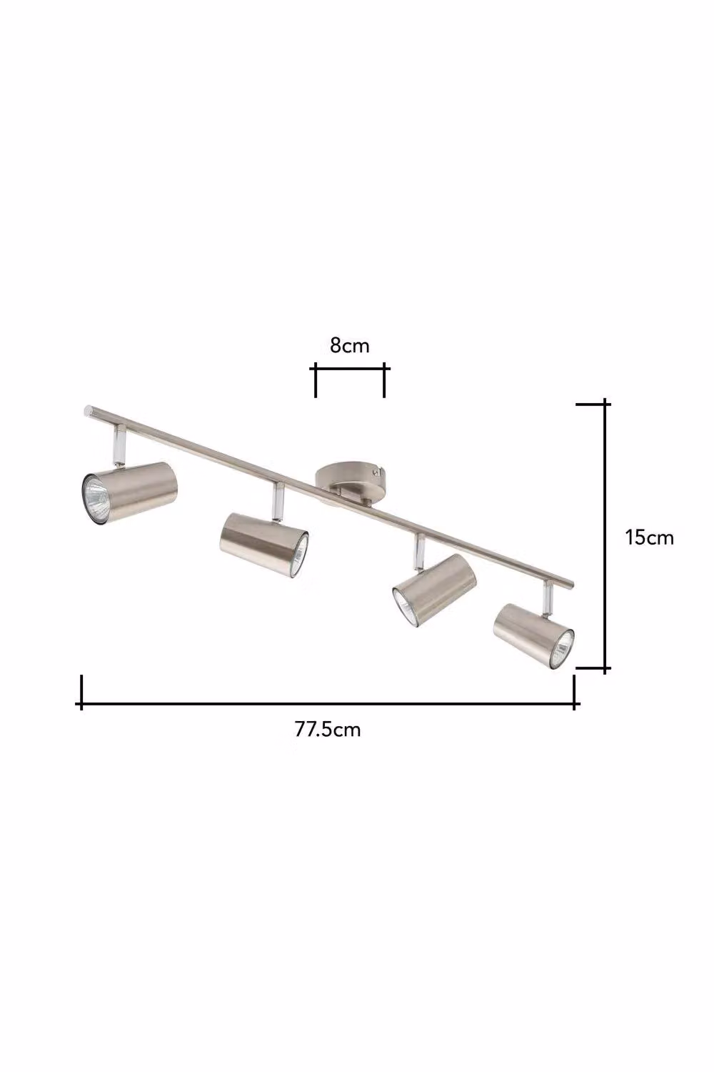BHS Lighting Barley Modern Metal Bar Spotlight Ceiling Light in Silver – 3