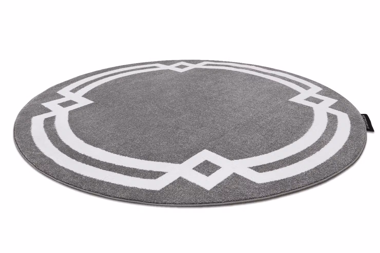 RugsX Hampton Round Geometric Grey Polypropylene Rug, Diameter: 140 cm – 2