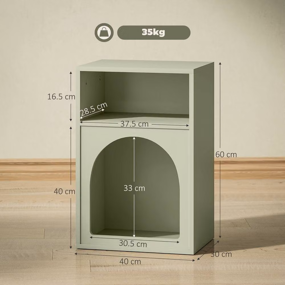 STILVORA Modern Green Bedside Table with 2 Open Compartments – 2