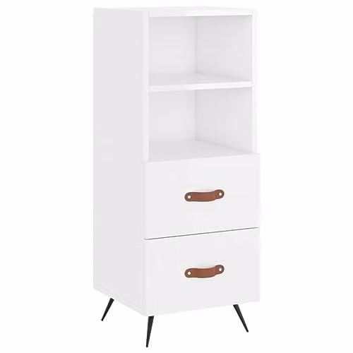 vidaXL Modern Glossy White Sideboard in Engineered Wood W/D/H: 34.5 x 34 x 90 cm