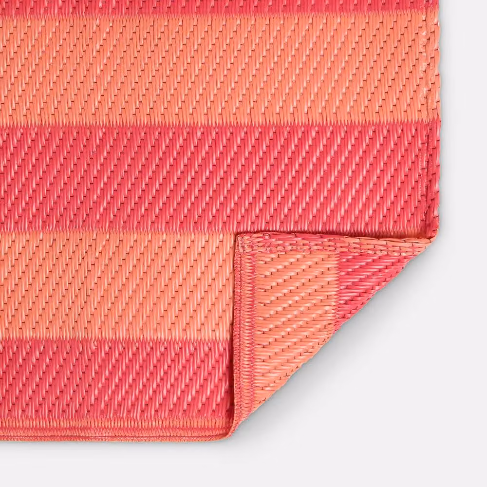 OHS Striped Print Waterproof Outdoor Garden Rug, Multicolour, W/D: 120 x 170 cm – 3