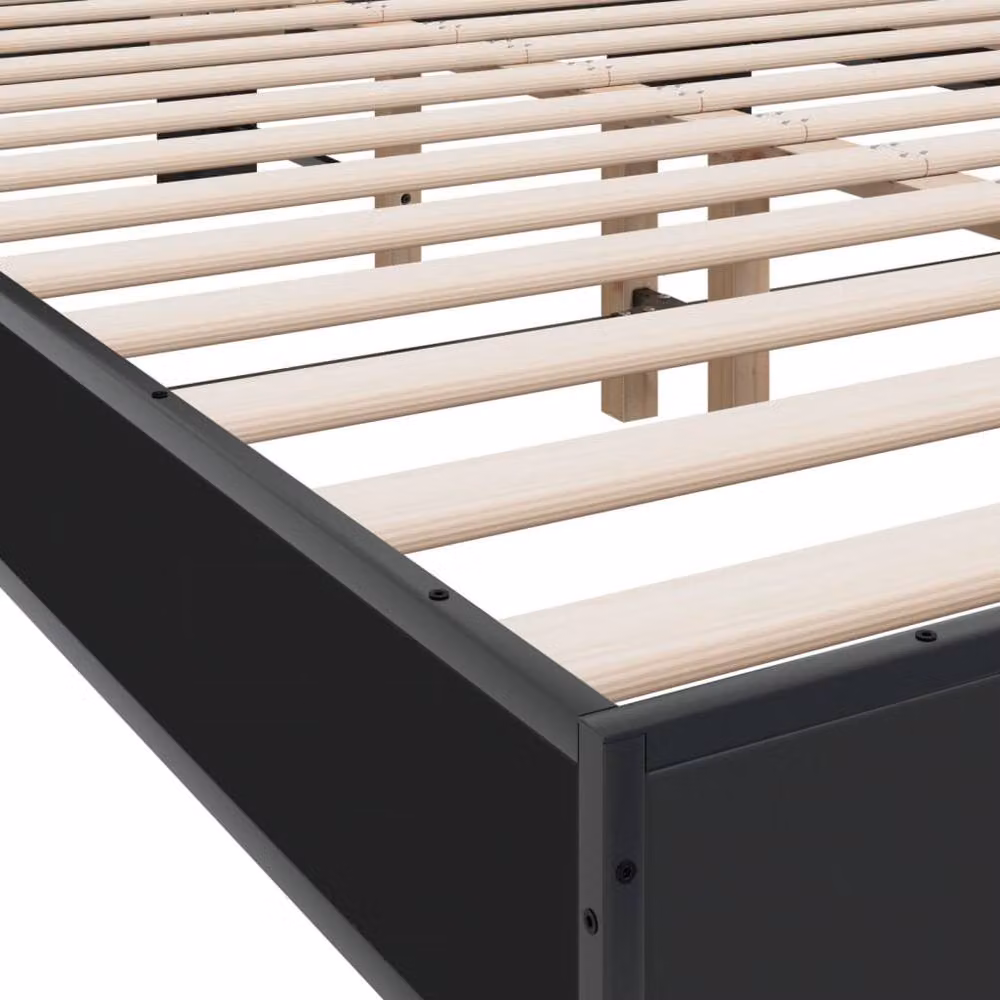 Berkfield Home Durable Small Double Bed Frame in Black, 120 x 200 cm – 4