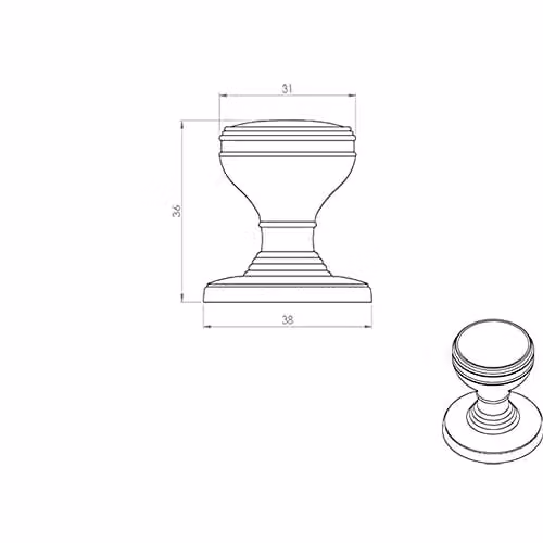 Loops Brushed Bronze Ringed Tiered Cupboard Door Knob, 30mm Diameter – 2