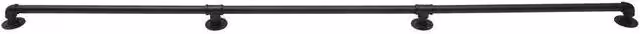 EONLION Black Galvanised Steel Wall Mounted Round Handrail for Indoor and Outdoor Stairs, Length: 244 cm