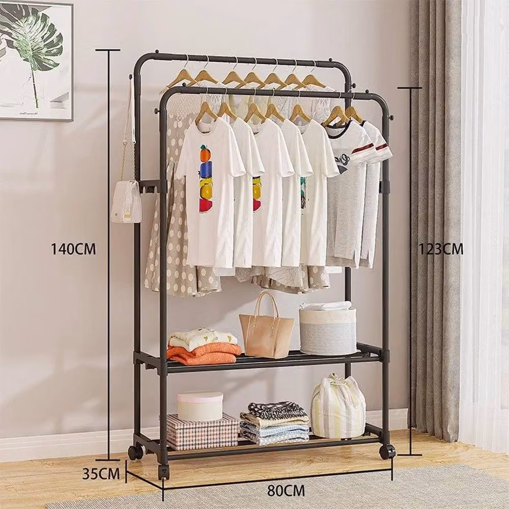 Kelvenix A Heavy Duty Double Clothes Rail in Matt Black – 2