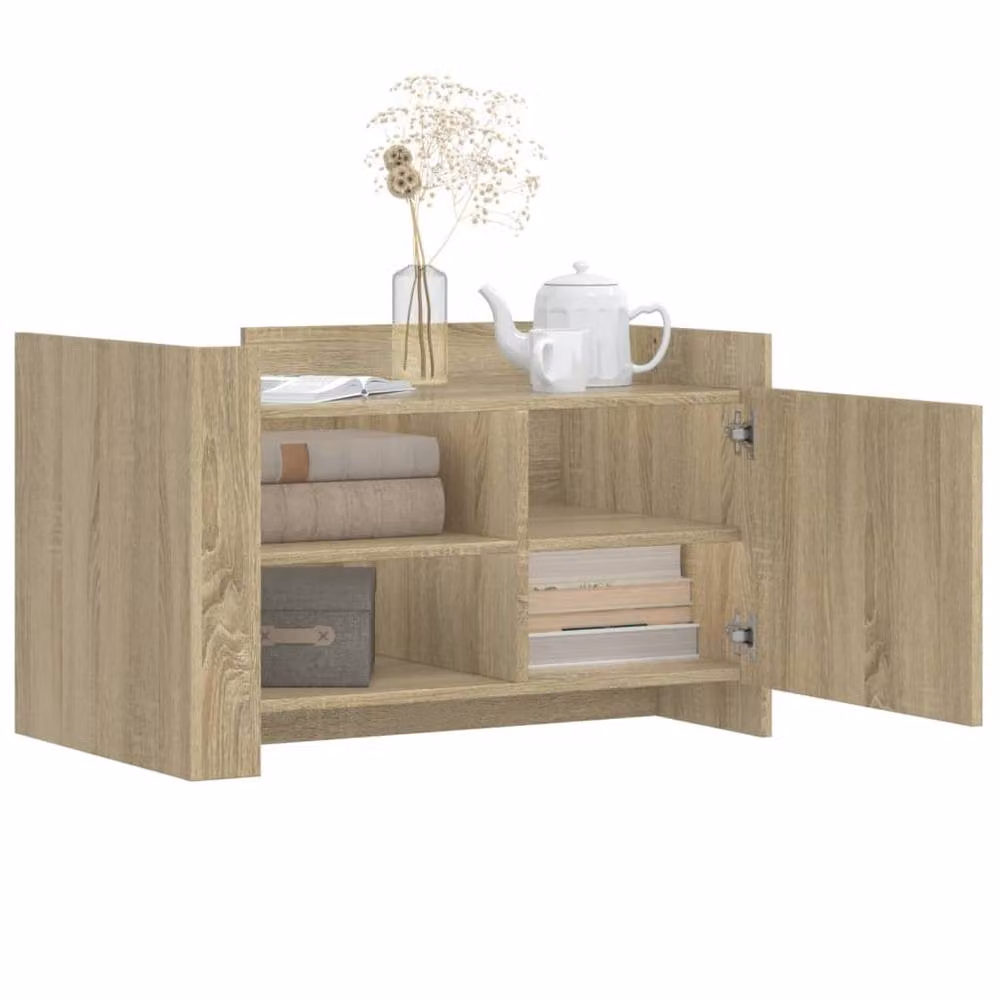 Berkfield Home Sonoma Oak Coffee Table in Beige, W/D/H: 80 x 50 x 50 cm – 3