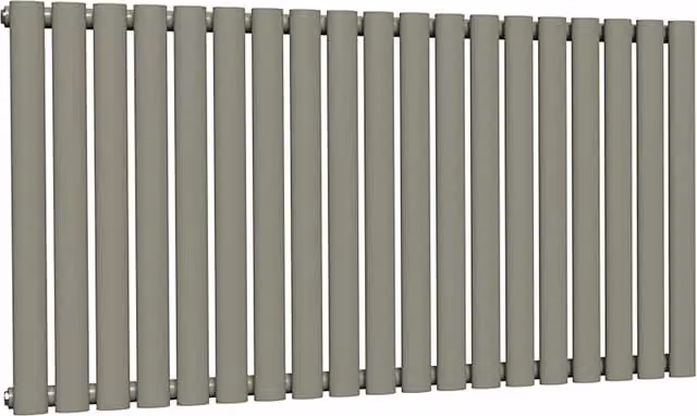 Lux Heat Oval Horizontal Coloured Radiator in Dark Sage, W: 114 cm, H: 60 cm