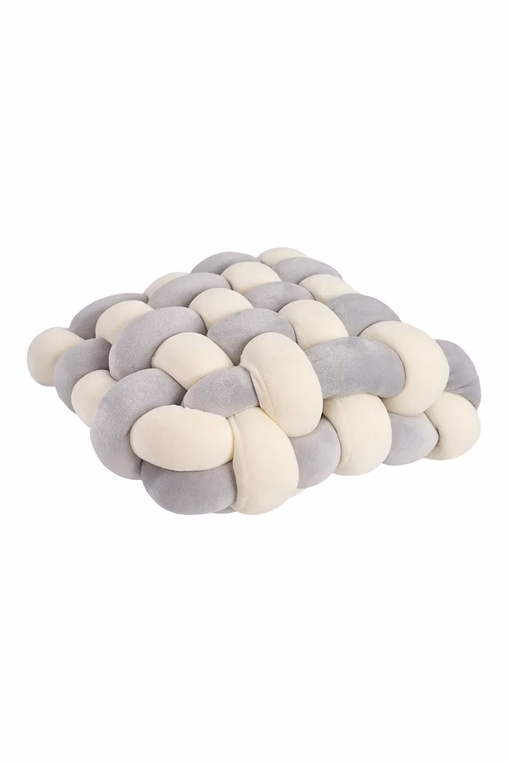 Living and Home Grey Plush Woven Square Cube Cushion for Sofa and Bedroom – 2