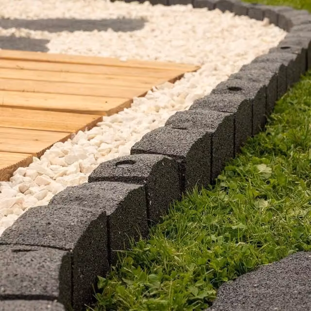 Nicoman Flexible Roman Stone Garden Lawn Edging, Grey, 8 Pack, 1.2m