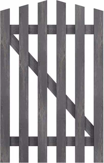 Darphe Classic Ledge and Braced Wooden Garden Swing Gate with Pointed Top, Grey, W: 76 cm, H: 120 cm