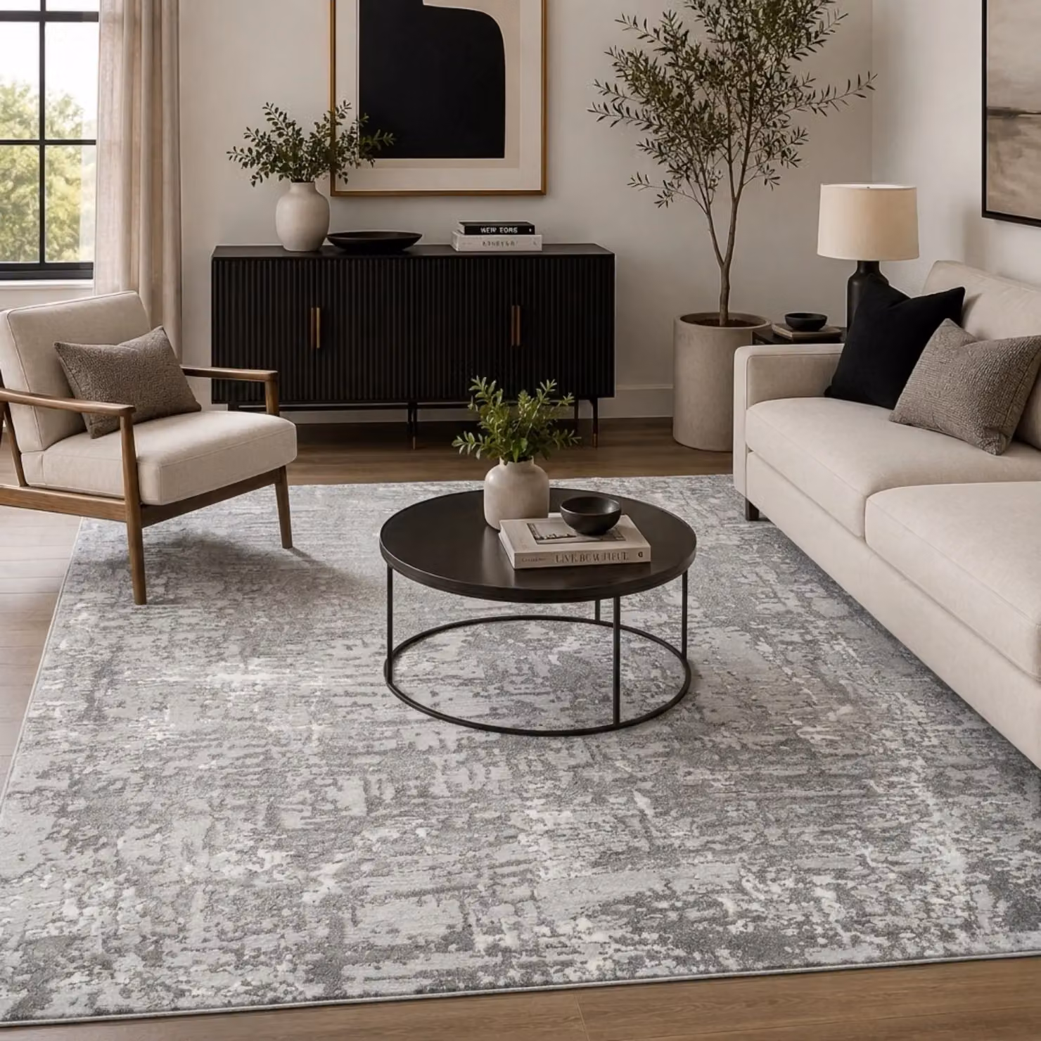 Desire Rugs Serenity Modern Abstract Grey Area Rug, W: 200 cm, L: 290 cm – 2