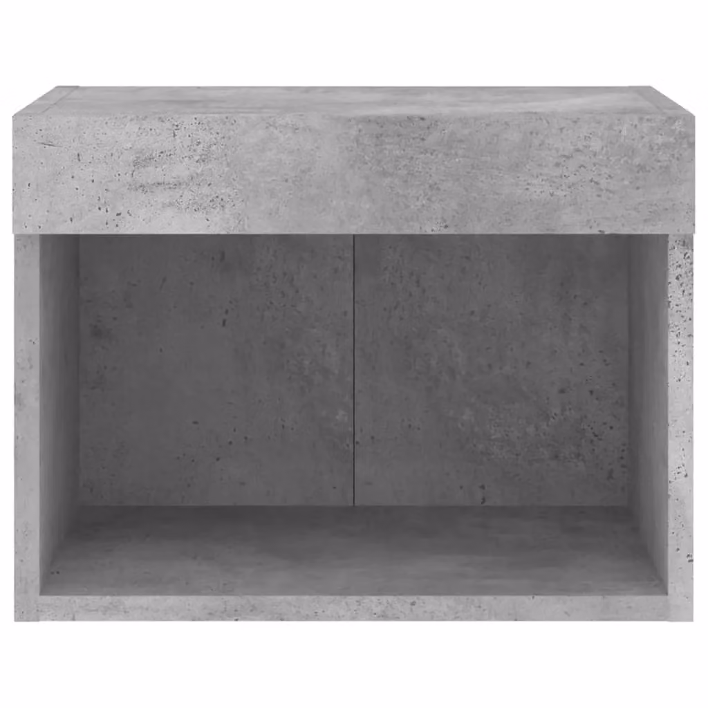 Berkfield Home Set of 2 Wall-mounted Bedside Cabinets with Integrated LED Lights in Concrete Grey – 6