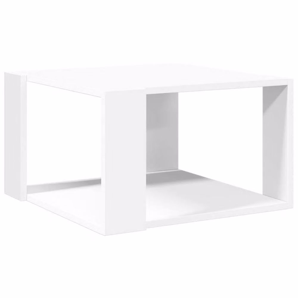 Berkfield Home Modern White Square Coffee Table in Engineered Wood, W/D/H: 51.5 x 51.5 x 30 cm – 2