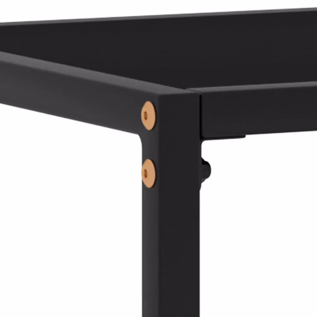 Berkfield Home Modern Black Console Table with Tempered Glass, W/D/H: 120 x 35 x 75 cm – 4