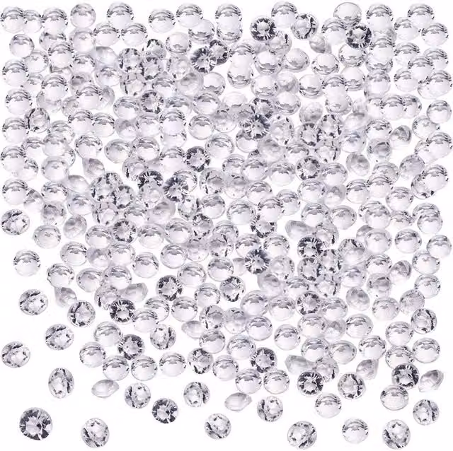 Shatchi 25000 Clear Crystal Diamond Rhinestone Table Scatter Confetti, 4.5mm Round Plastic Decorations for Weddings and Parties