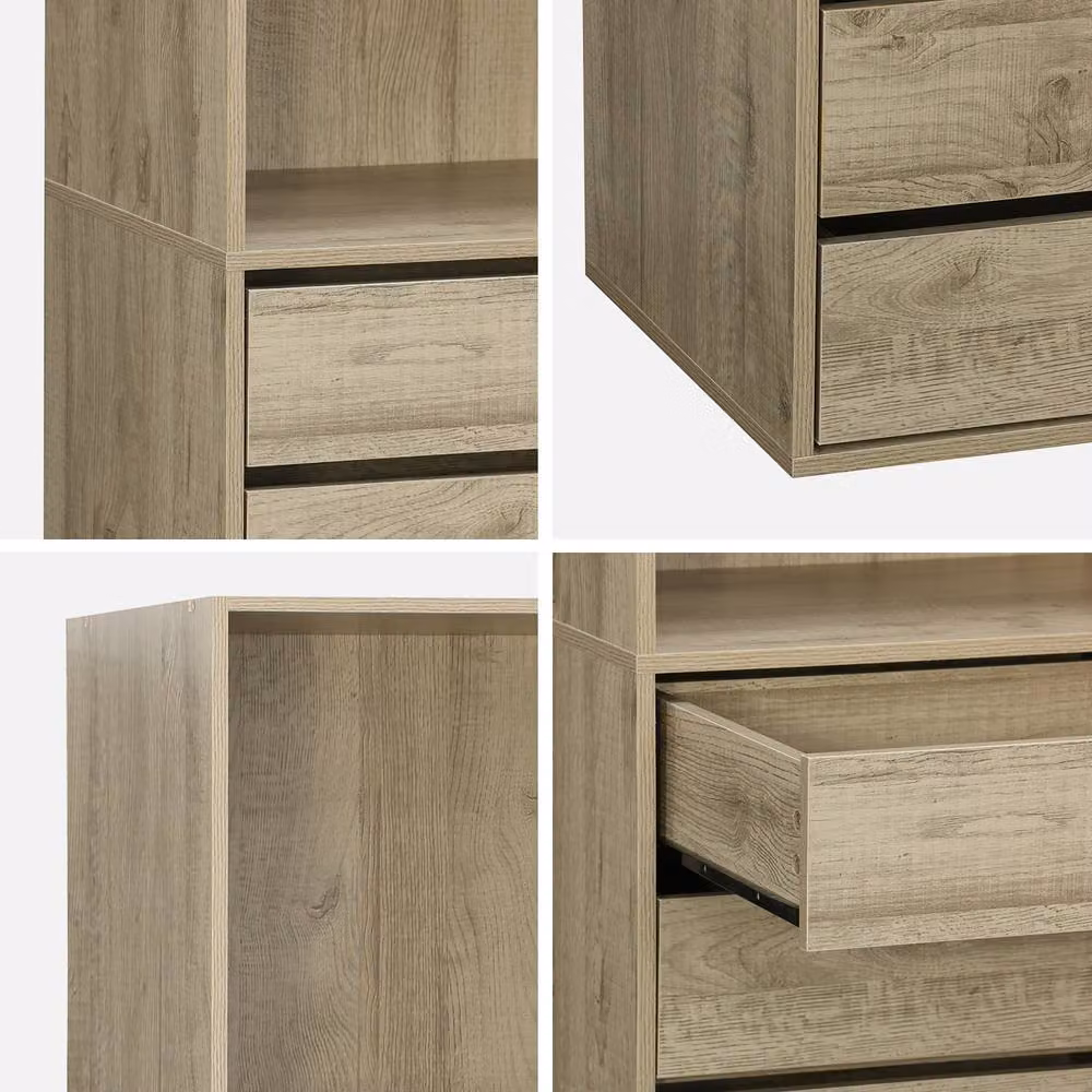 sweeek Modular Open Wardrobe Drawer and Shelf Unit in Light Brown – 3