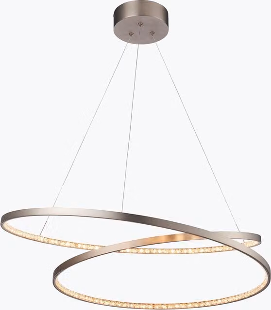 Perch & Parrow Lyra Contemporary Dimmable LED Pendant Light in Silver with Transparent Glass