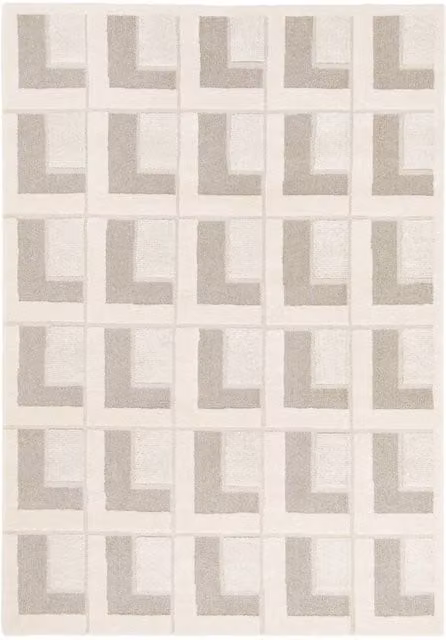 Sweekeek Geometric Pattern Indoor Rug in Beige, W: 80 cm, L: 150 cm