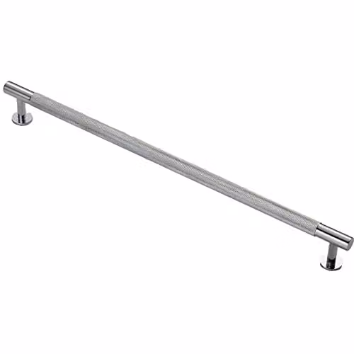 Loops Knurled Bar Door Pull Handle in Polished Chrome