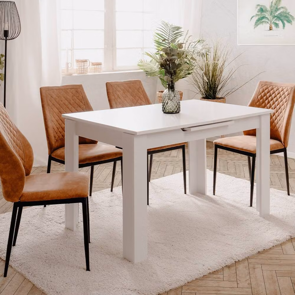 CALICOSY Birmingham Extensible Dining Table, White – 2