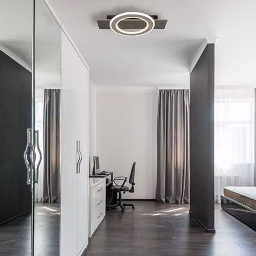 Netlighting Jayden LED Semi Flush Ceiling Light in Grey Anthracite with Warm White Light – 5